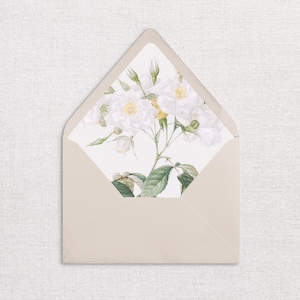 White Floral Envelope Liner, Vintage Envelope Liner, Floral Envelope Liner, Wedding Envelope Liner, Water-colour Floral Envelope Liner