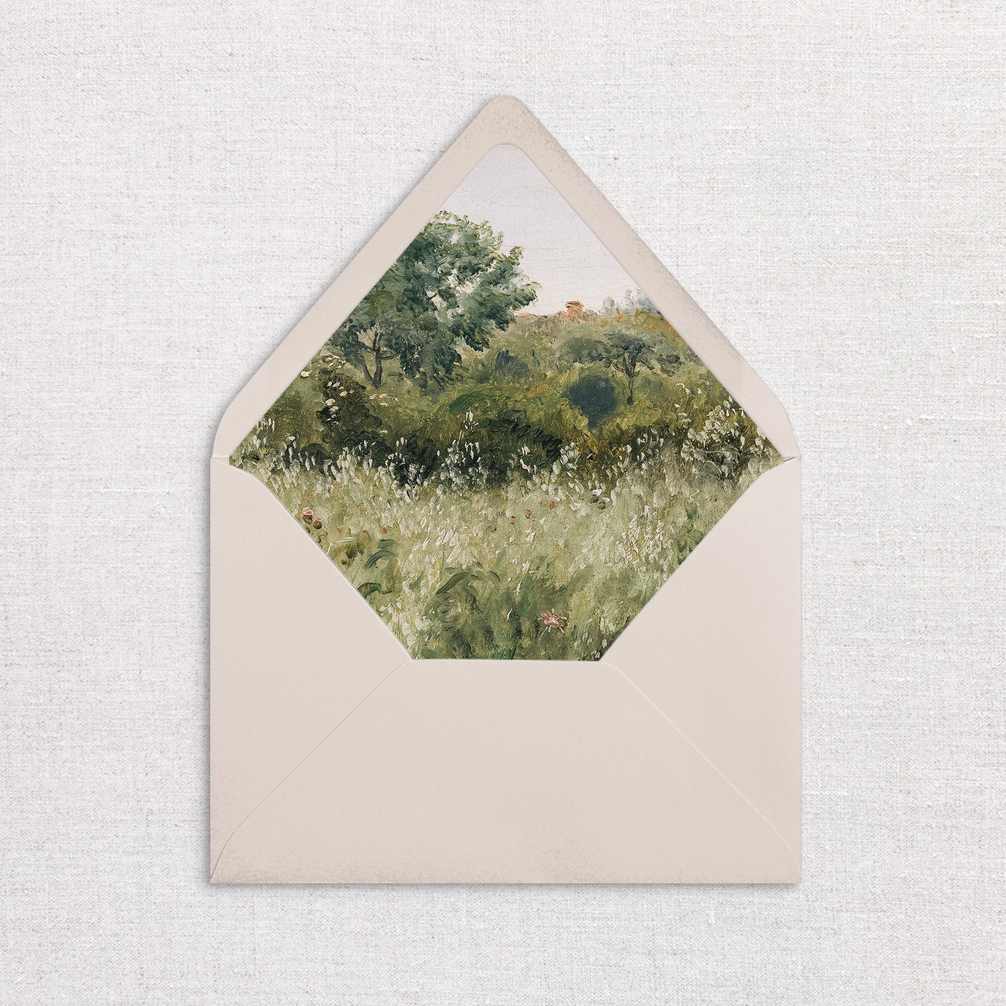 Wildflower Envelope Liner, Oat Field Envelope Liner, Fine Art Envelope Liner, Printed Envelope Liner, Wedding Envelope Liner, Envelope Liner