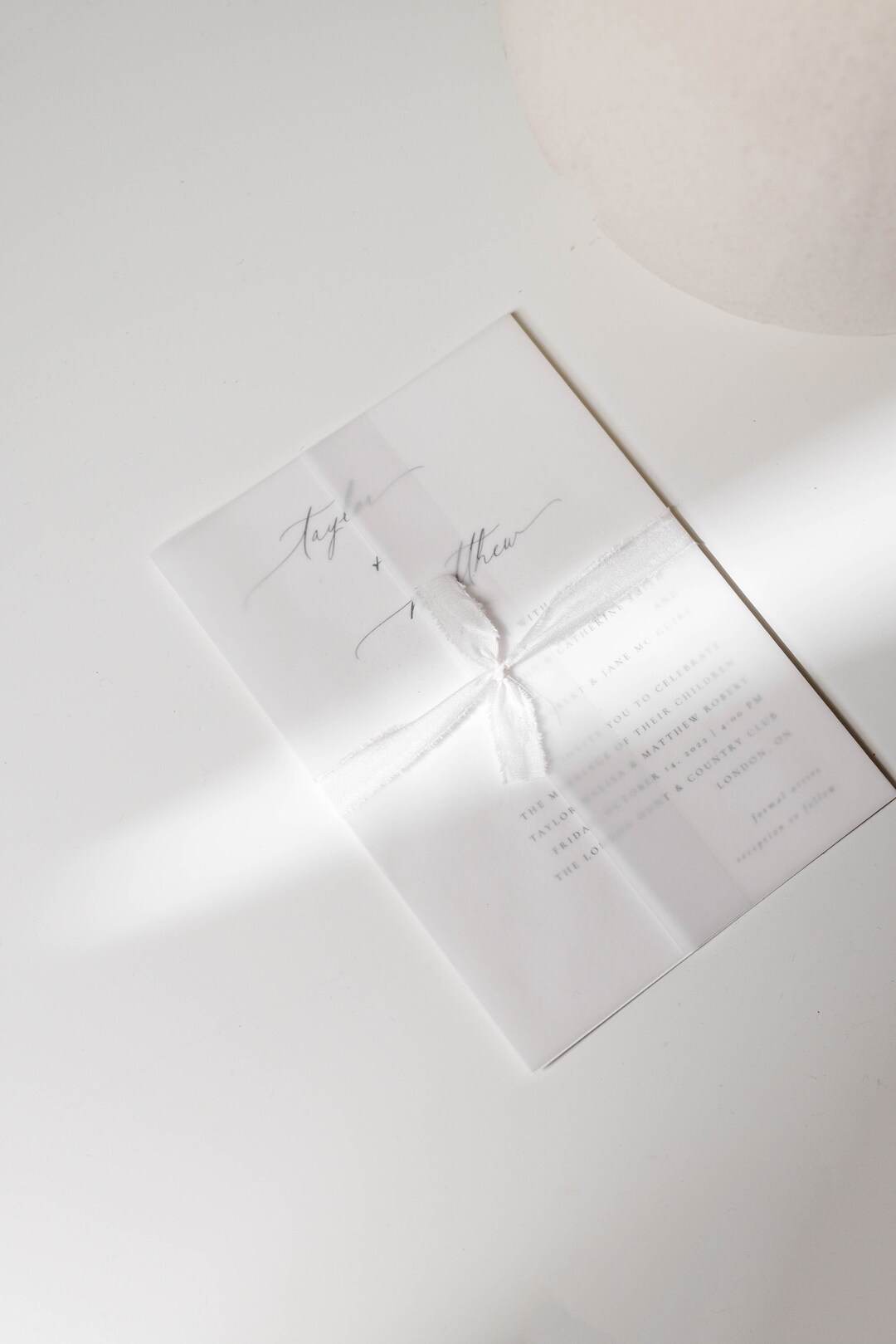 Vellum Wrap, Vellum Belly Band, Vellum Wedding Invitation, Custom Belly