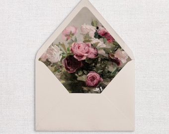 Floral Envelope Liner, Watercolor Floral Envelope Liner, Fine Art Envelope Liner, Wedding Envelope Liner, A7 Envelope Liner, Floral Blooms