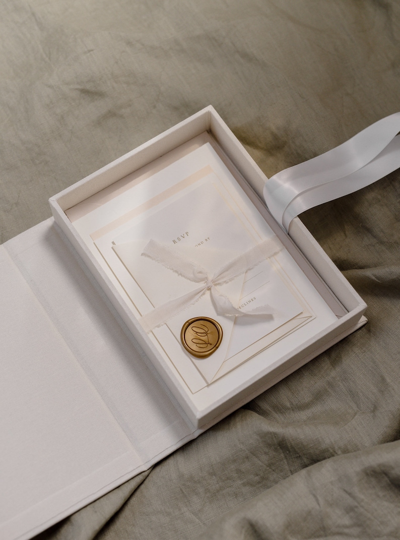 Keepsake Box, Invitation Box, Wedding Invitation Box, Photo Box, Photographer Photo Box, Linen Keepsake Box, Linen Photo Box image 2