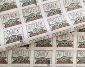 Baby Yoda Squares Fabric By The Yard or Half Yards 100 Cotton The Child Protect Attack Snack Children s Print Star Wars Mandelorian blocks