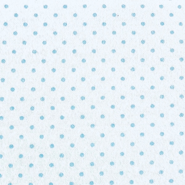 Blue Swiss Dots on White Flannel Fabric By The Yard 100% Cotton 1/8” tiny polka dot mini small ditsy micro infant baby Super Snuggle