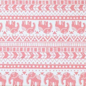 Pink Elephant Stripe Knit Fabric by the Yard Soft Jersey 58” Double Brushed 4-way Stretch by Fabric Merchants fair isle