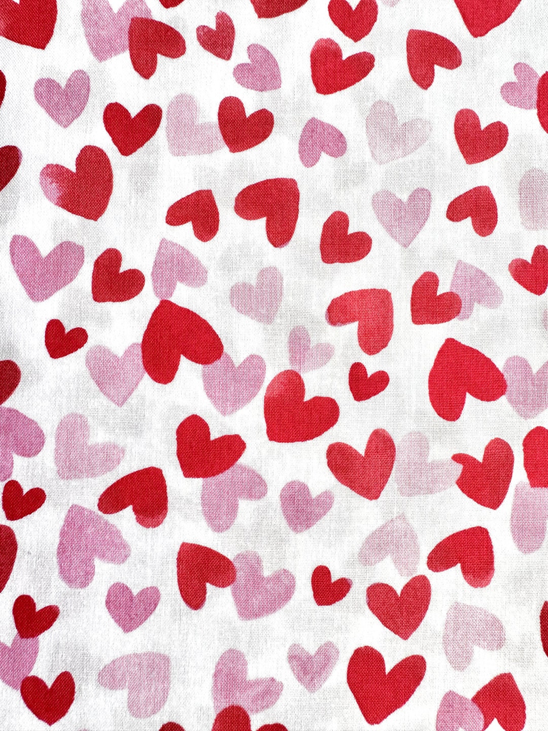 Pink & Red Hearts on White