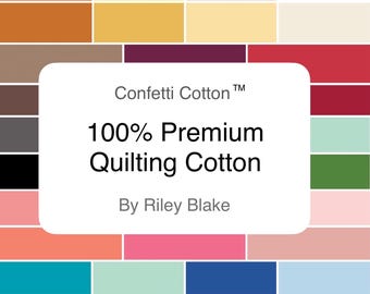 New Colors Added! Quilting Solids Fabric By The Yard 100% Premium Cotton “Confetti Cotton” by Riley Blake Quilt Basics smooth lightweight