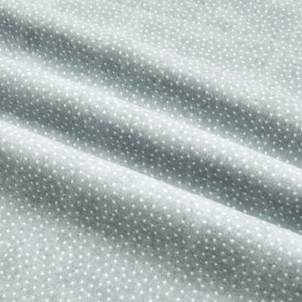 Gray and White Micro Dot Flannel Fabric By The Yard Half Yards 100% Cotton Texture Coordinate tiny polka dots Double Napped A.E. Nathan