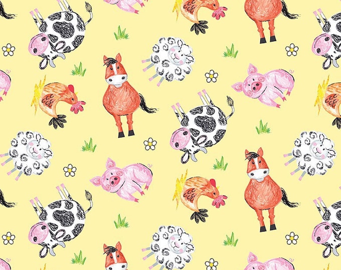Coloring on the Farm by Riley Blake Fabric by the Yard 100% Premium ...