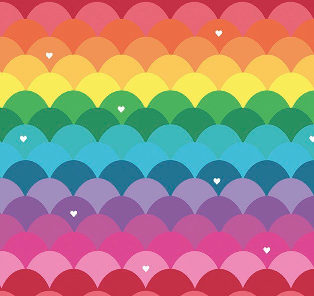 Rainbow Scallop Fabric by the Yard 100 Premium Cotton dream Etsy
