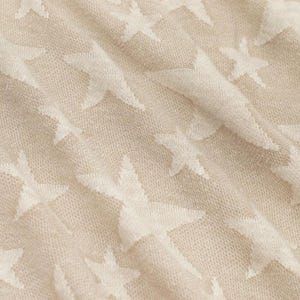 Beige Baby French Terry Stars Fabric by the Yard 58” Loose Open-Weave Textured Lightweight by Fabric Merchants Poly/Rayon/Spandex