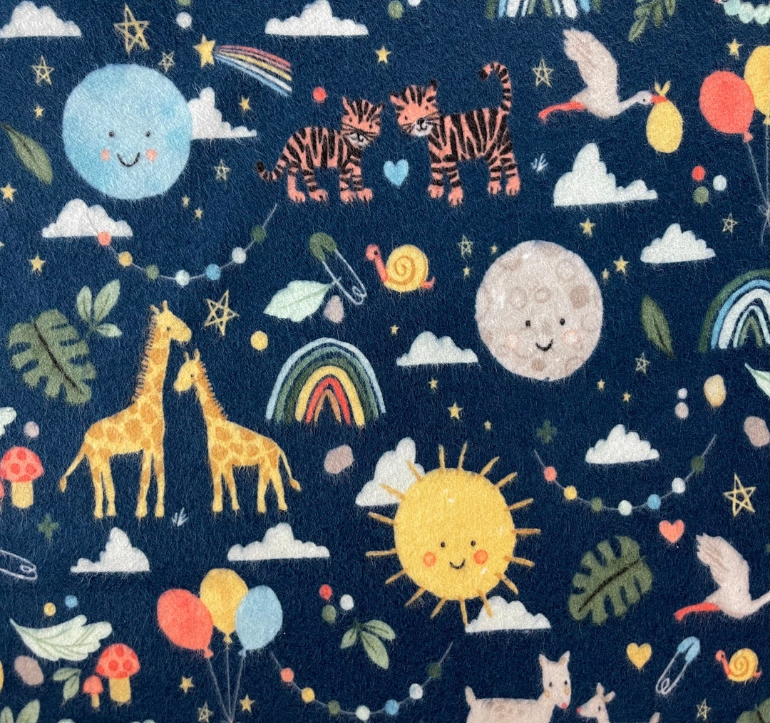 Baby Boy Flannel Fabric by the Yard or Half Yards 100 Premium Etsy