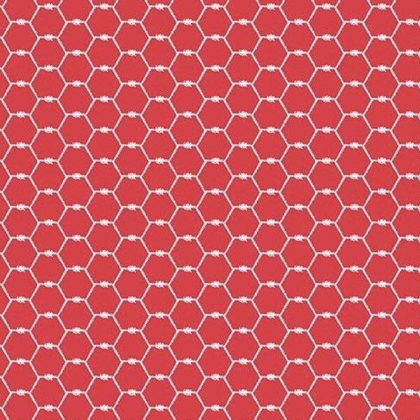 Coloring on the Farm Red Chicken Wire by Riley Blake Fabric by The Yard 100% Premium Cotton coordinates available!