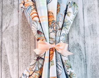 Autumn Harvest Fat Stack 100% Cotton Set of 5 Fat Quarters 18” x 21” each piece Thanksgiving holiday quilt craft by Fabric Editions PRE-CUT