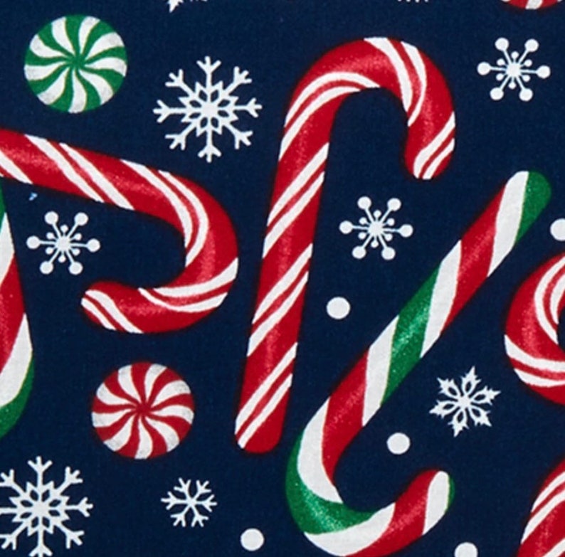 Large Candy Canes Fabric by the Yard or Half Yard 100 Premium Etsy