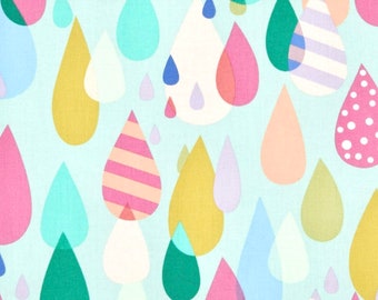 W4273 Spring Showers Cotton Rain Drops Quilt Fabric Another Point of View for Windham Fabrics Raindrops in Raspberry Pink 38958-1