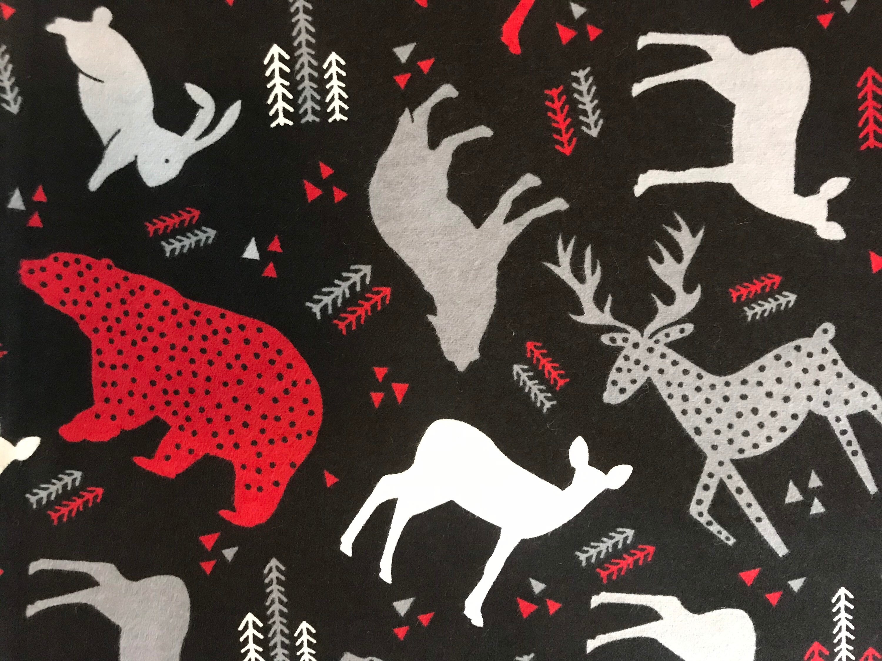Woodland Animals Flannel Fabric by the Yard or Half Yards Soft Etsy