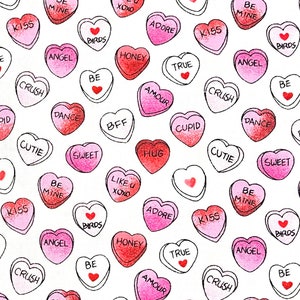 Wrapping Paper, Valentines, Conversation Hearts
