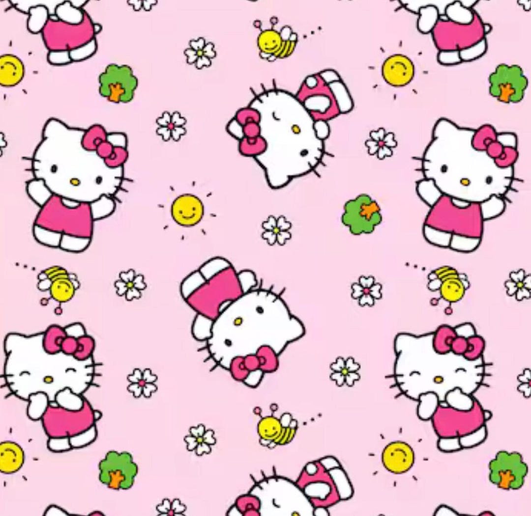 Hello Kitty Springtime Character Fabric by the Yard 100% Cotton Novelty ...