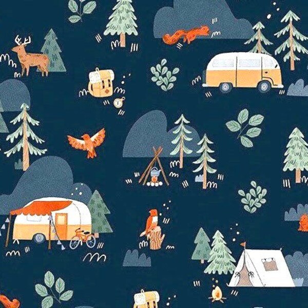 Camping Fabric Etsy