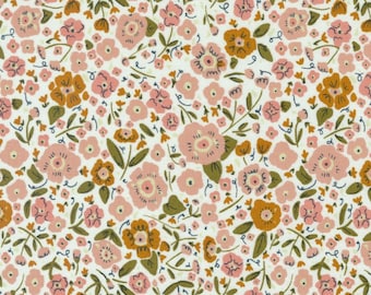 Quaint Cottage Ditsy Floral Fabric by The Yard 100% Premium Cotton by Moda Fabrics multi small floral ditsy wildflowers dusty pink mauve