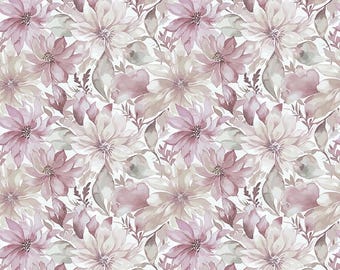 Daybreak on the Prairie Fabric By The Yard 100% Premium Cotton by Riley Blake Large Watercolor floral Flowers