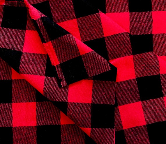 BUFFALO PLAID, Buffalo Check, Black Red Plaid, Quilting Fabric