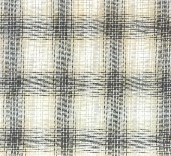 Gray Tan and Cream Woven Plaid Flannel Fabric By The Yard 100% Brushed Cotton double-sided yarn dyed medium weight neutral tones