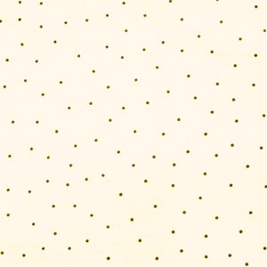 Ivory with Gold Dots Knit Fabric by the Yard 58” Double Brushed 4-way Stretch by Fabric Merchants cream mini polka dot