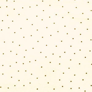 Ivory with Gold Dots Knit Fabric by the Yard 58” Double Brushed 4-way Stretch by Fabric Merchants cream mini polka dot