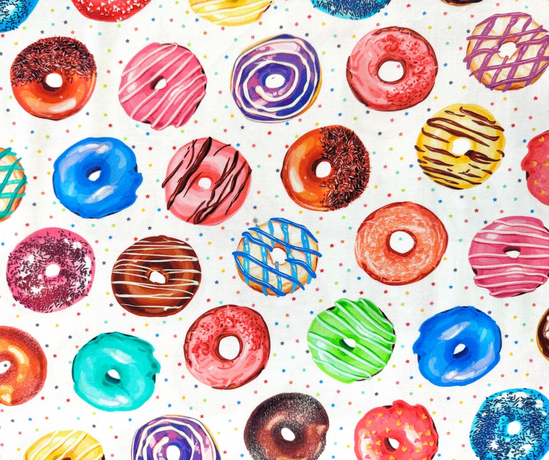 Robert Kaufman Sweet Tooth 2 Donut Fabric by the Yard 100 Premium