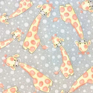 Giraffes on Gray Dot Flannel Fabric By The Yard or Half Yards 100% Cotton baby giraffe polka dots zoo Safari animals animal by A.E. Nathan