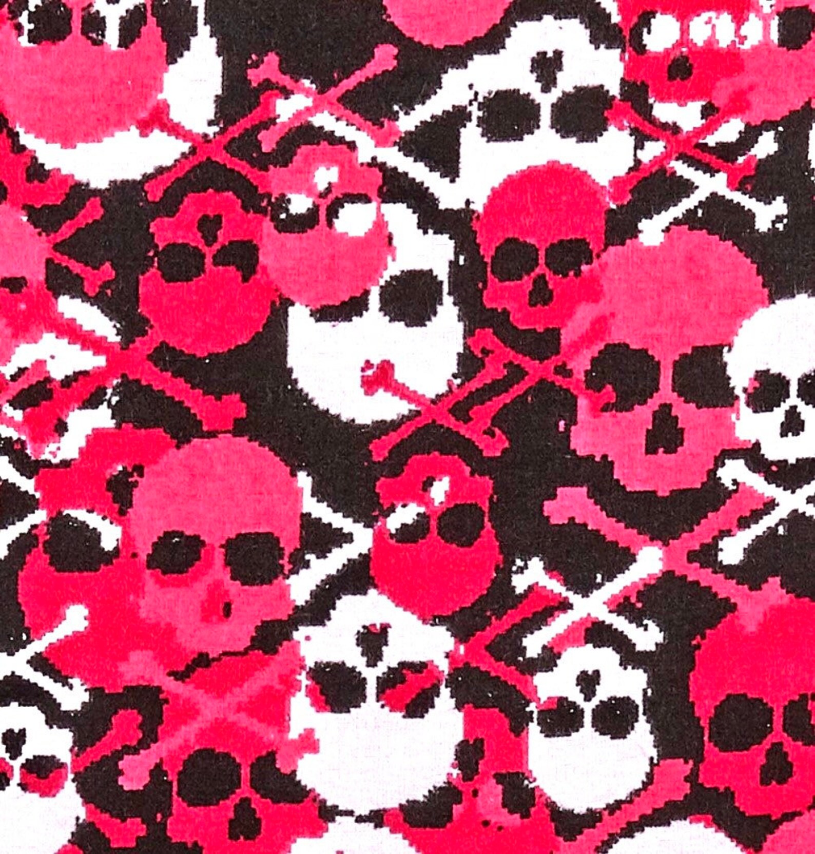Hot Pink Skulls Flannel Fabric By The Yard or Half Yards soft Etsy