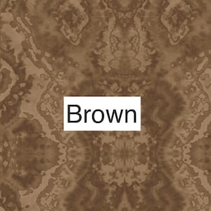 May include: An abstract pattern in brown with a white rectangle that says "Brown" in black text.