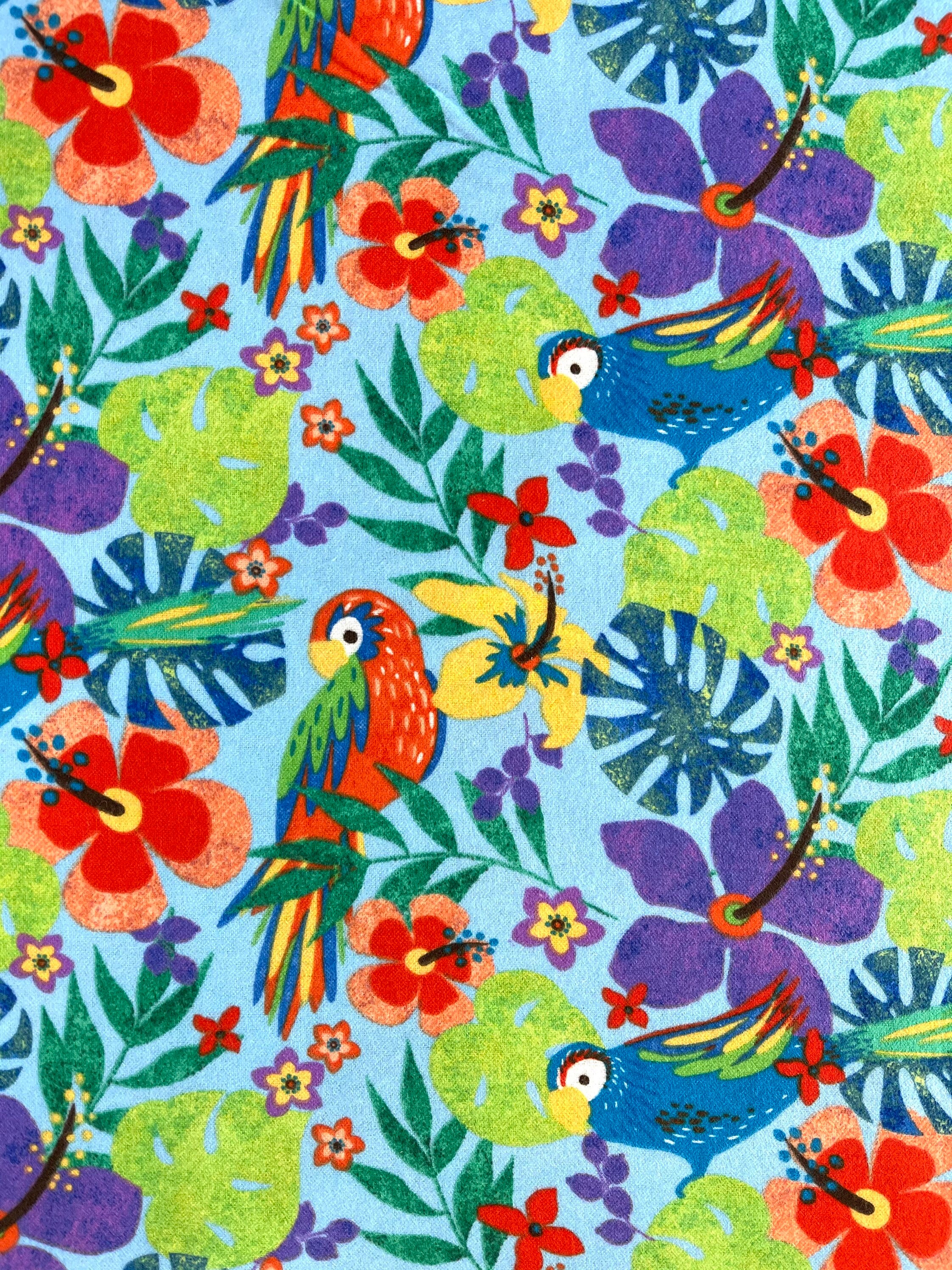 Tropical Paradise Flannel Fabric by the Yard or Half Yards Etsy