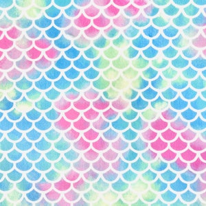 Mermaid Scales Softie Minky Fabric by the Yard 58” Wide Single-Sided Plush Fleece “You are Mer-mazing” by Timeless Treasures mermaids ocean