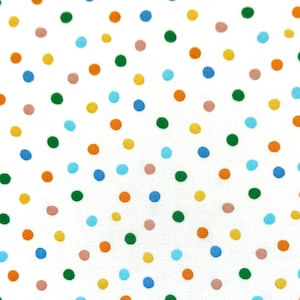 Bright Polka Dots Knit Fabric by the Yard 58” Double Brushed 4-way Stretch by Fabric Merchants cream 1/4” mini dot