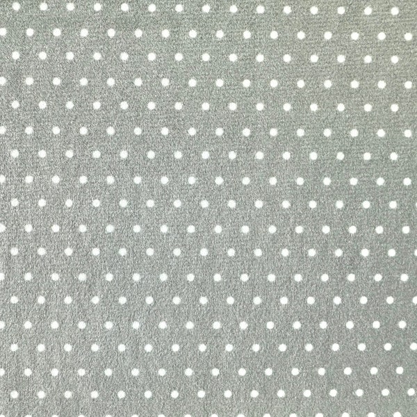 Got Dots? Gray & White 1/8” Micro Dot Minky Fabric by the Yard 58” Wide Single-Sided Plush Fleece by Michael Miller medium gray silver