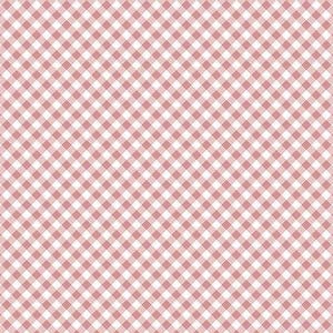 May include: A seamless pattern featuring a classic gingham design. The pattern consists of a repeating grid of intersecting lines, creating a checkered effect. The color scheme is a combination of white and a muted rose pink, offering a soft and inviting aesthetic.