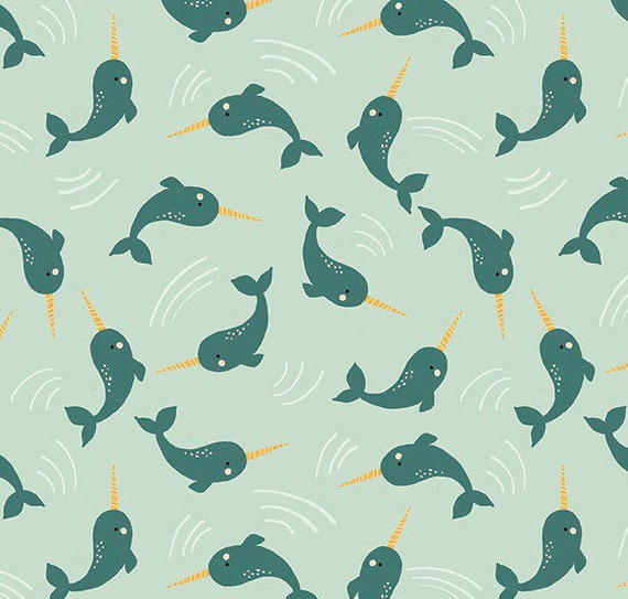 Arctic Animals Narwhal Fabric by the Yard 100% Premium Cotton - Etsy Arctic Animals Narwhal Fabric by the Yard 100% Premium Cotton - Etsy
