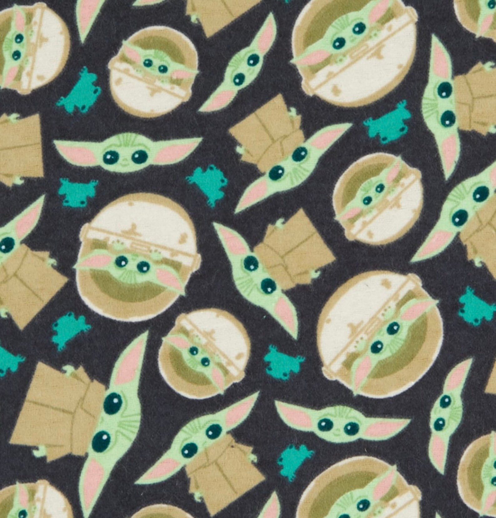 Baby Yoda Hoverpram Flannel Fabric by the Yard or Half Yards Etsy
