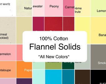 Flannel Solids By The Continuous Yard 100% Cotton Lightweight