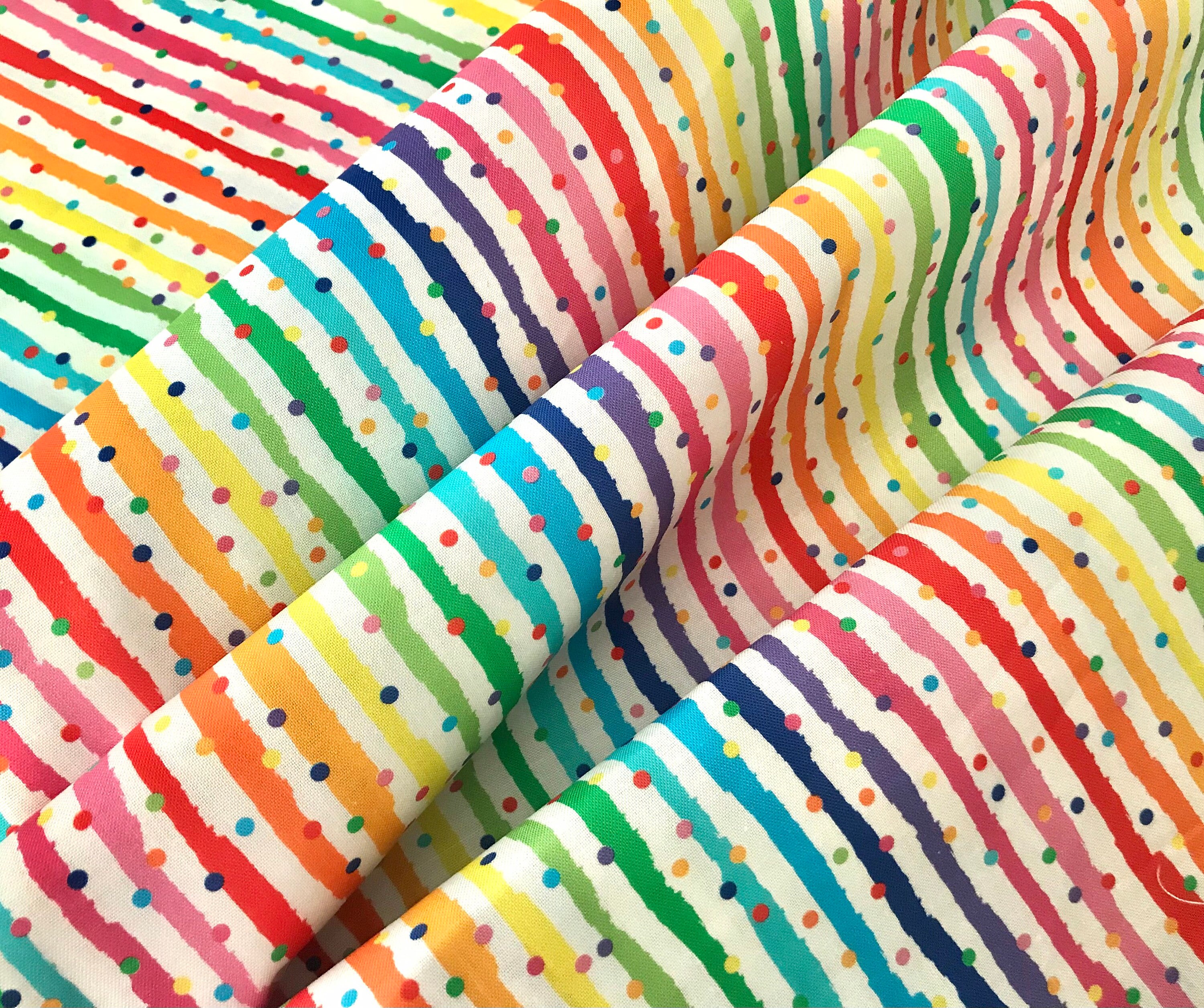 Confetti Stripe Cotton or Flannel Fabric By The Yard or Half | Etsy