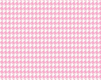 Pink and White Houndstooth Flannel Fabric By The Yard Half Yards 100% Cotton tiny checks infant baby soft Double Napped A.E. Nathan