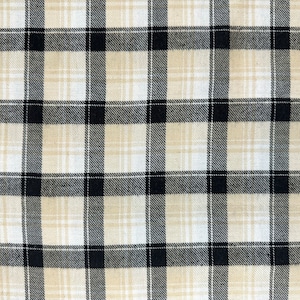 Eddie Bauer Black and Cream Woven Plaid Flannel Fabric By The Yard 100% Brushed Cotton double-sided yarn dyed Ultra Lightweight Shirting