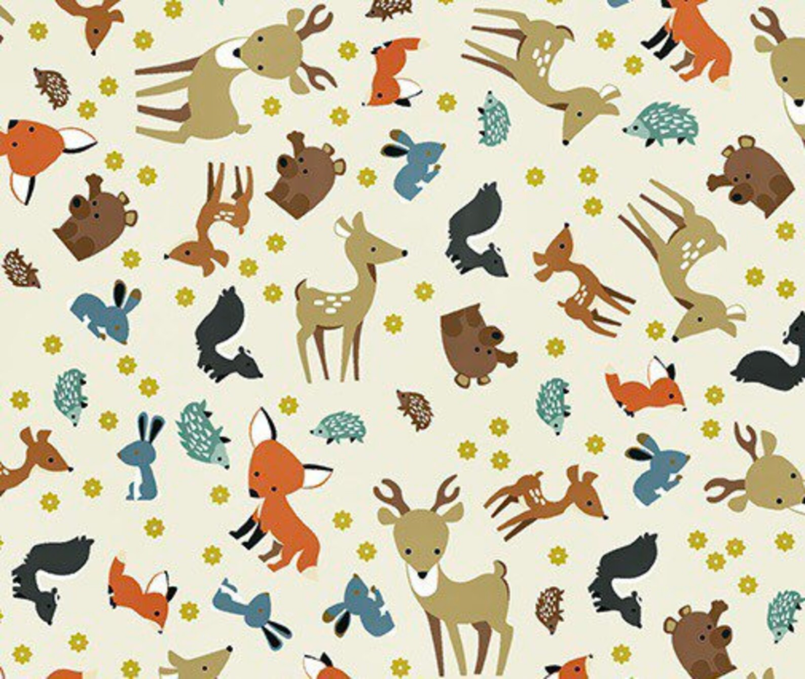 Woodland Animal Flannel Fabric By The Yard or Half Yards 100 Etsy