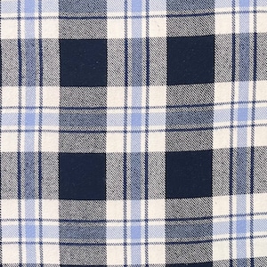 Navy Blue & White plaid Woven Flannel Fabric By The Yard 100% Brushed Cotton double-sided medium-weight fall winter blanket