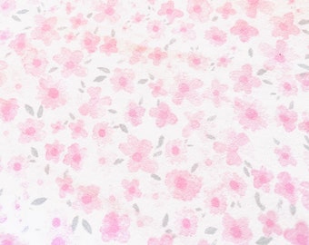 Hazel Ditsy Floral Flannel Fabric By The Yard 100% Cotton Flannel Nursery Small Flowers pink white Spring new baby girl