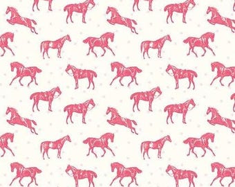 Small Horses on Scattered Stars Fabric By The Yard 100% Cotton “Bluegrass Charm” by Riley Blake Horse Pony Ponies country cottage equestrian