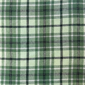 Eddie Bauer Sage Green Plaid Woven Flannel Fabric By The Yard 100% Brushed Cotton double-sided medium weight fall winter tartan