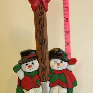 Ceramic Snowman Shovel-hand painted